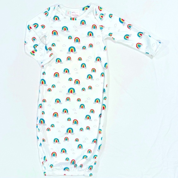 Hanna Andersson Other - New Hanna Andersson Sleeper Gown Girls 3-6M 60 cm Boys Rainbows Organic Cotton